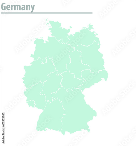 Germany map illustration vector detailed Germany map with states