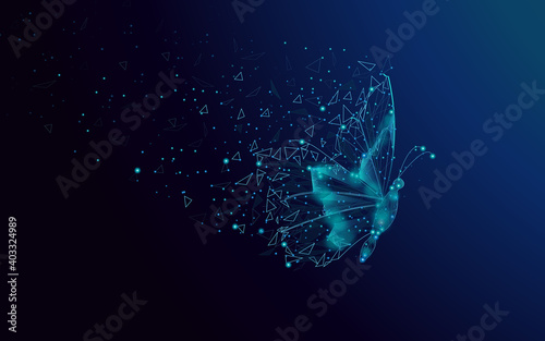 Butterfly digital isolated on background. Butterfly vector for banner, poster, placard and wallpaper. Butterfly vector useful for cover and flyer. Butterfly polygon vector background