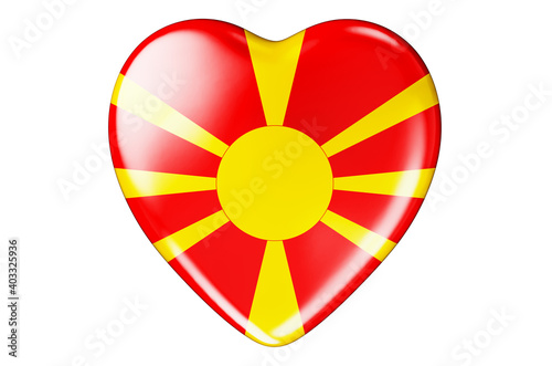 Free Download Heart with Macedonian flag, 3D rendering - GFXLoad