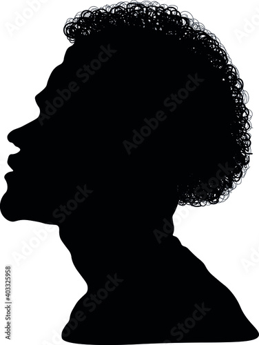 Dreadlocks hairstyle, afro hair and beard.Black Men African American, African profile picture silhouette. Man from the side with afroharren.