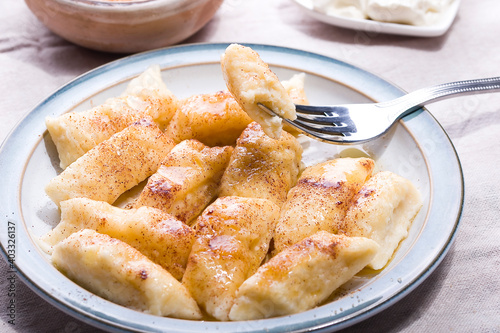 Freshly made homemade lazy dumplings