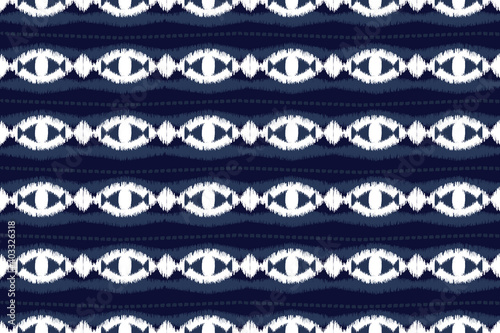 ikat geometric folklore ornament pattern. tribal ethnic and motifs texture striped. retro embroidery style. design for background, wallpaper, decor, clothing, cover, curtain. vector illustration.