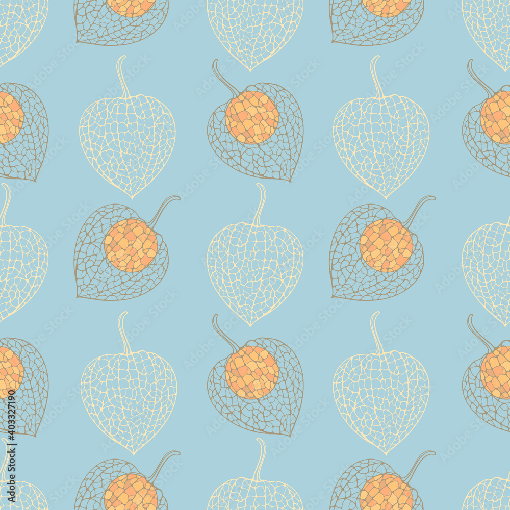 seamless pattern with physalis fruits seamless pattern with physalis fruits