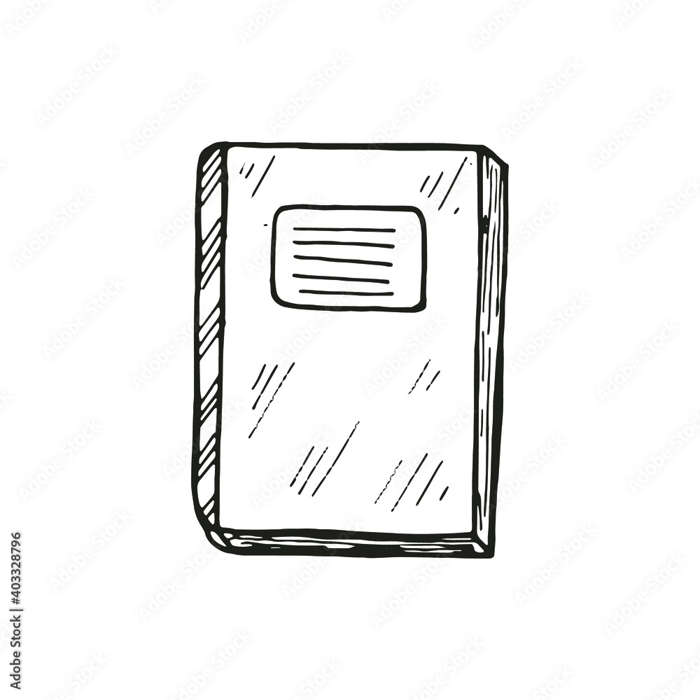 Hand drawn isolated book on white background. Vector sketch Hand drawn isolated book on white background. Vector sketch