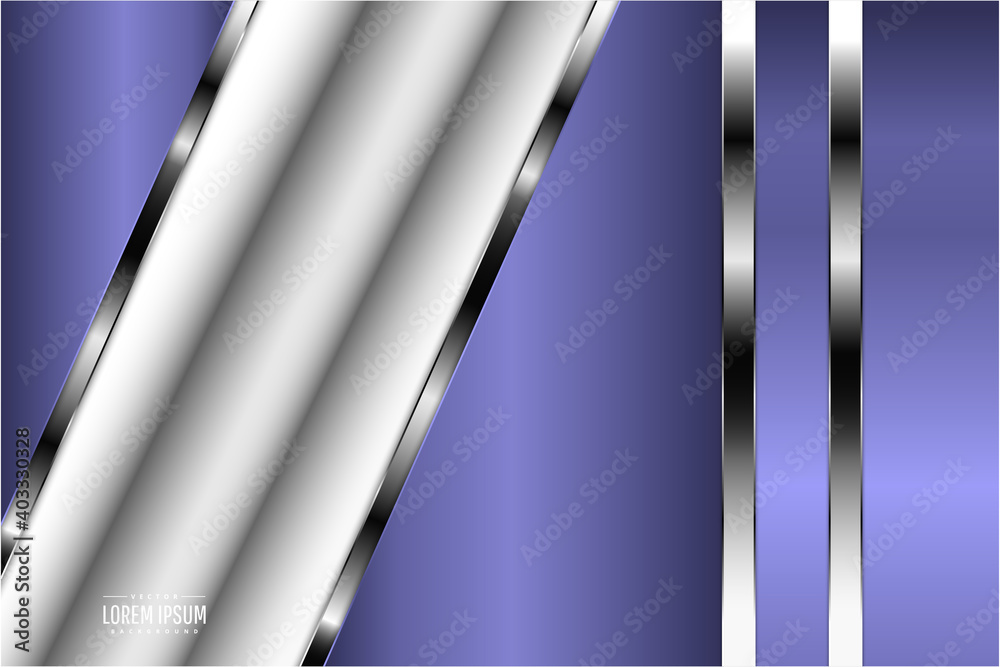 Naklejka premium Luxury background of purple with silver glossy.Elegant metal modern design.