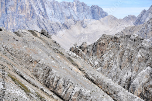 Obraz na płótnie Wapienne zbocza Dolomitów, Włochy w salonie