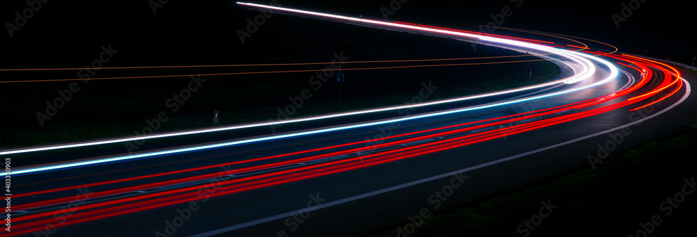 lights of moving cars at night. long exposure lights of moving cars at night. long exposure
