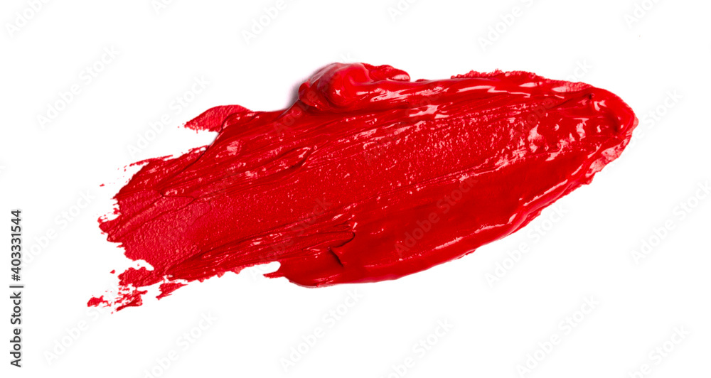 Swatch of Red Oil Paint on a White Background
