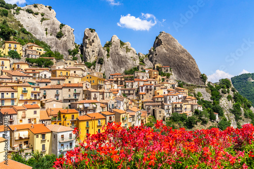 The picturesque village of Castelmezzano, part of the club “The most beautiful villages in Italy”, province of Potenza, Basilicata, Italy photo