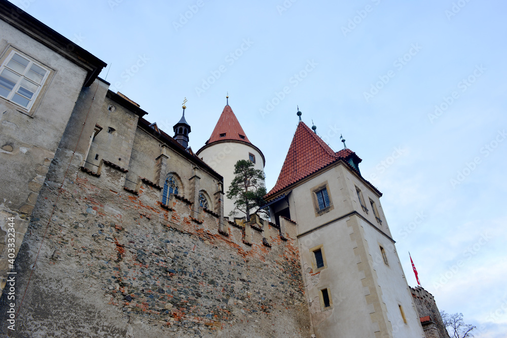 Castle Krivoklat, Czech Republic medieval architecture walls and towers