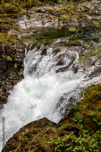 Waterfalls and river at Little Qualicum Falls Provincial Park  B.C.