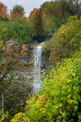 Borer's Falls in autumn colors photo