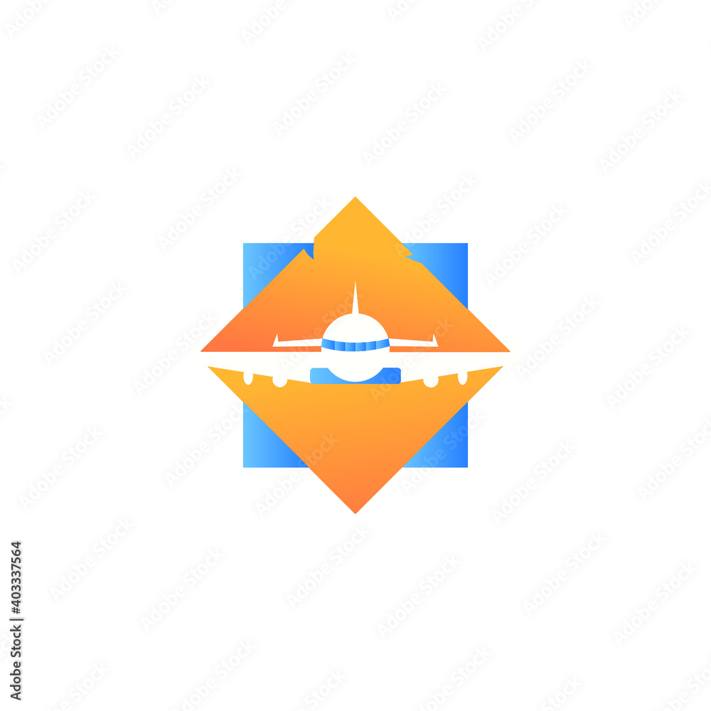 abstract airplane logo template and rectangle, airplane logo vector and abstract rectangle