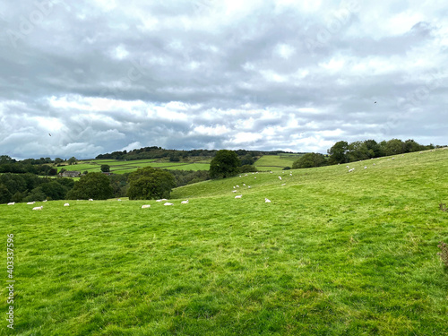 Rural landscape, high on the hills above, Silsden, Keighley, UK
