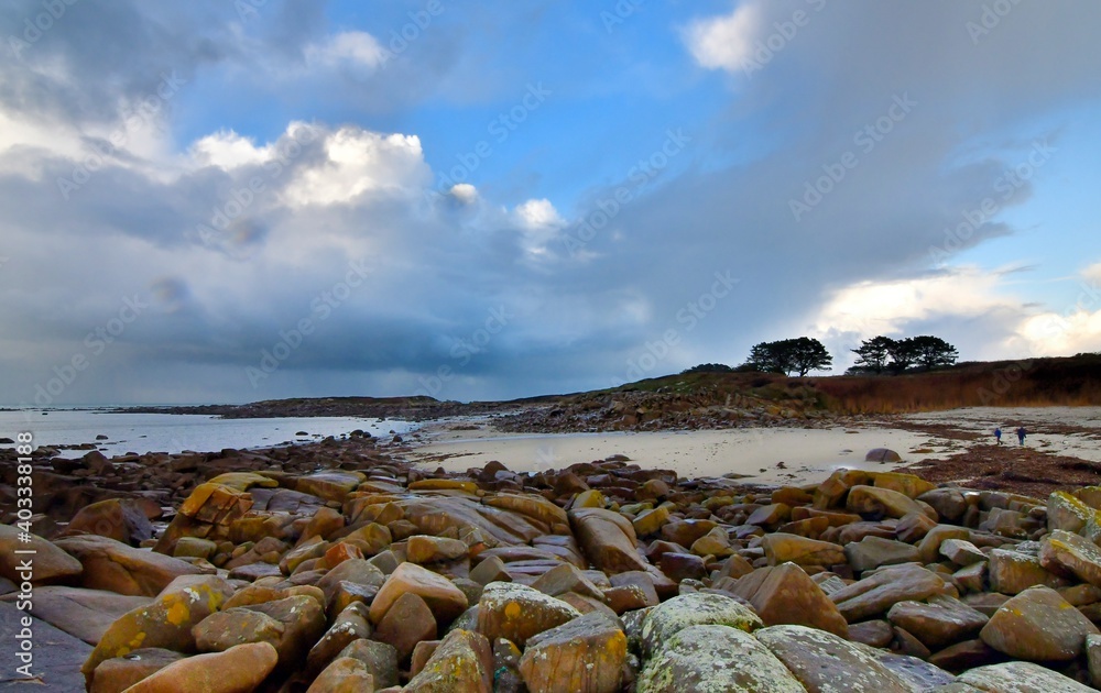 beautiful seascape at Landrellec in Brittany. France