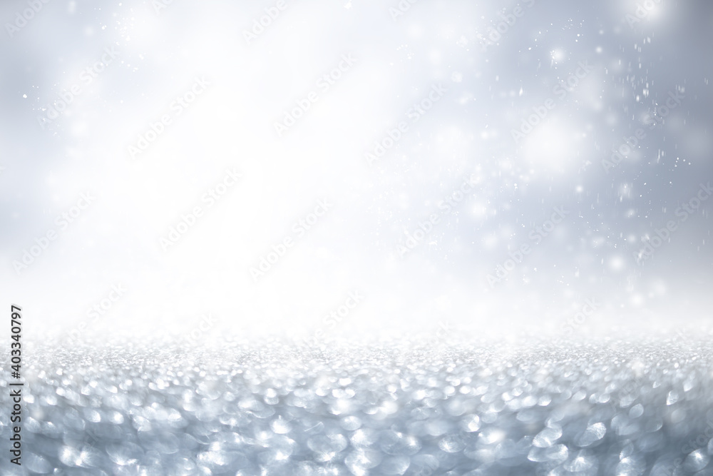 3D illustration Xmas white Bokeh blur backdrop. Circle light on blue background. abstract light wallpaper. 3D illustration Xmas white Bokeh blur backdrop. Circle light on blue background. abstract light wallpaper.