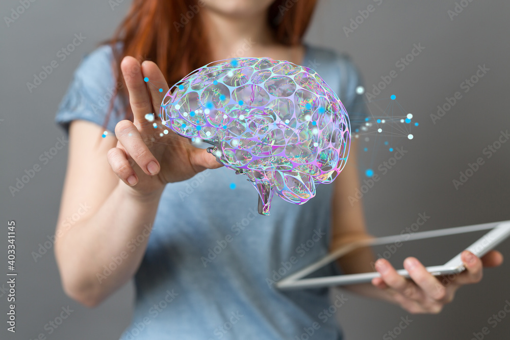 Fototapeta premium intelligence brain ai digtal 3d artificial intelligence