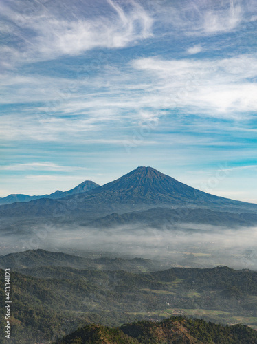 Sumbing and Sindoro from Suroloyo Peak.