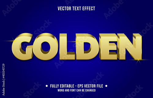 Editable text effect - golden modern style 