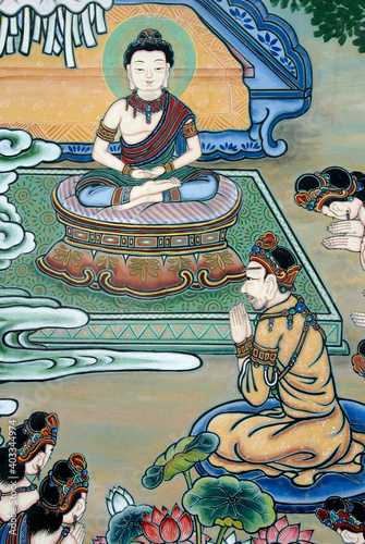 In Seoul, South Korea, lovely murals depicting Buddha's life decorate the walls of Jogyesa temple, headquarters of Korean Buddhism's Jogye Order.