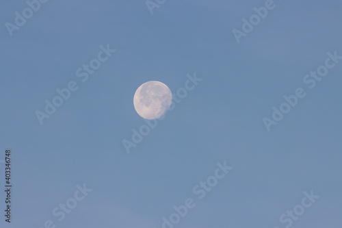 Almost full moon in the morning sky