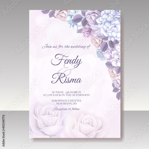 Elegant floral template wedding card