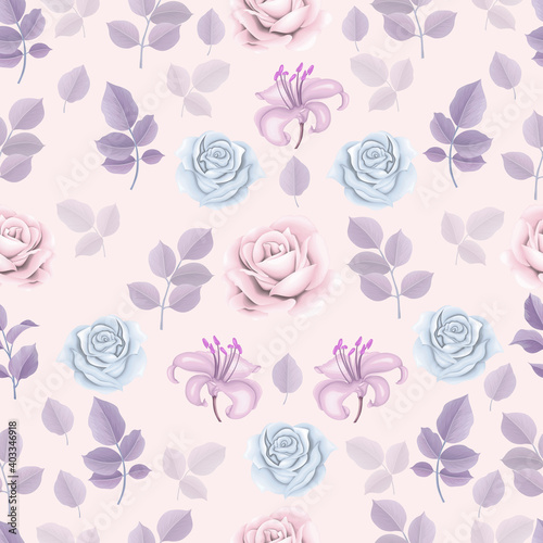 Elegant seamless floral pattern