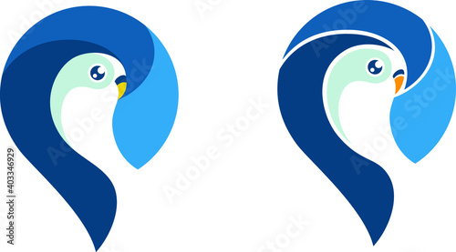 Pin Icon with Negative Space Designed As a Parakeet