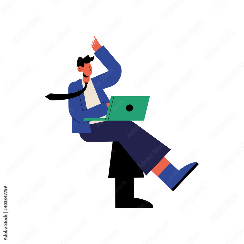Man cartoon sitting with laptop vector design Man cartoon sitting with laptop vector design