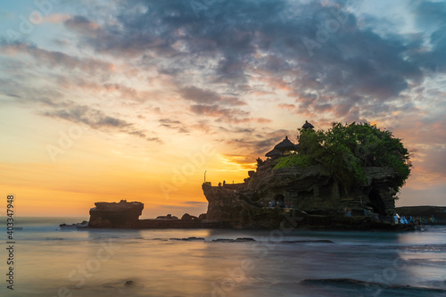 Tanah Lot at sunset in Bali, Indonesia.