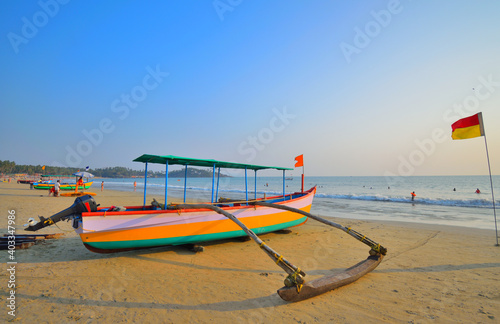A boat on the Palolem beach in Goa.