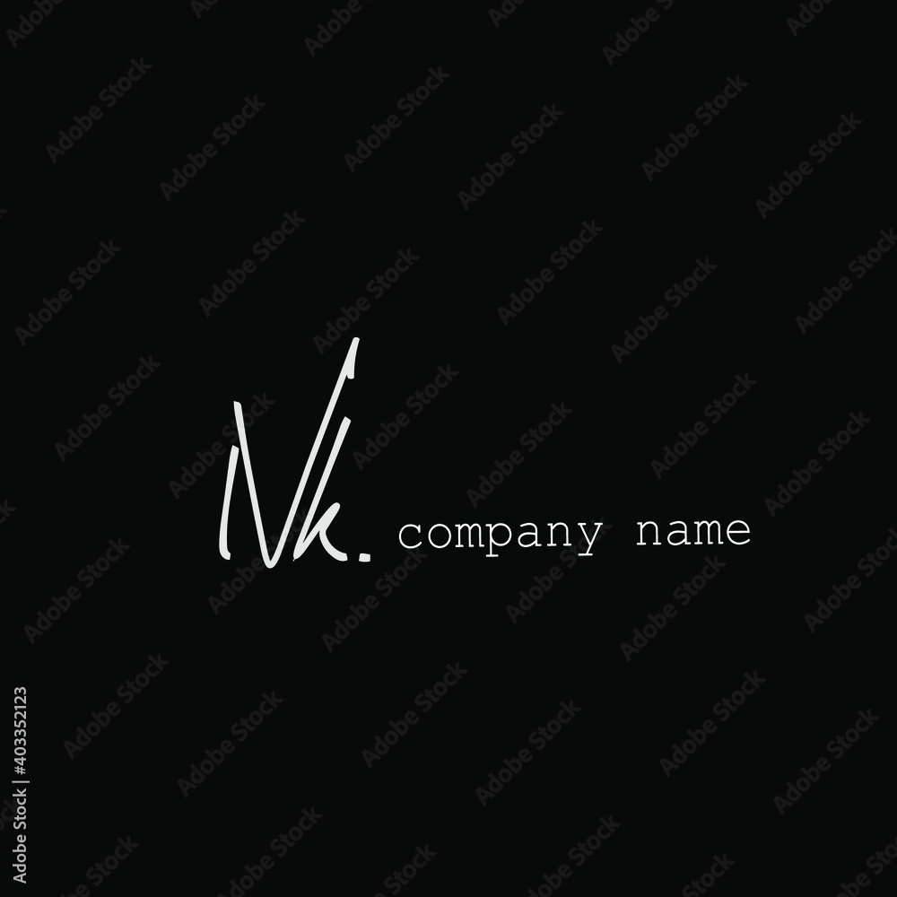 NK N K Initial handwriting creative fashion elegant design logo Sign Symbol template vector icon NK N K Initial handwriting creative fashion elegant design logo Sign Symbol template vector icon