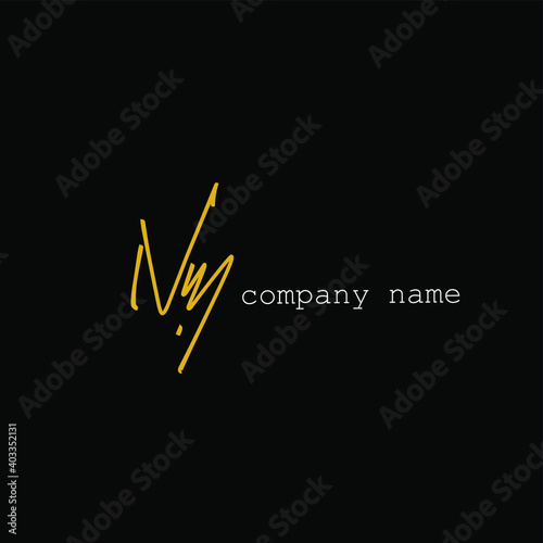 NM N M Initial handwriting creative fashion elegant design logo Sign Symbol template vector icon