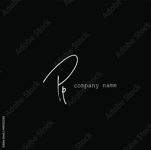 PP P P Initial handwriting creative fashion elegant design logo Sign Symbol template vector icon