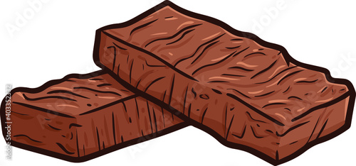 Funny and yummy chocolate bar in simple doodle style