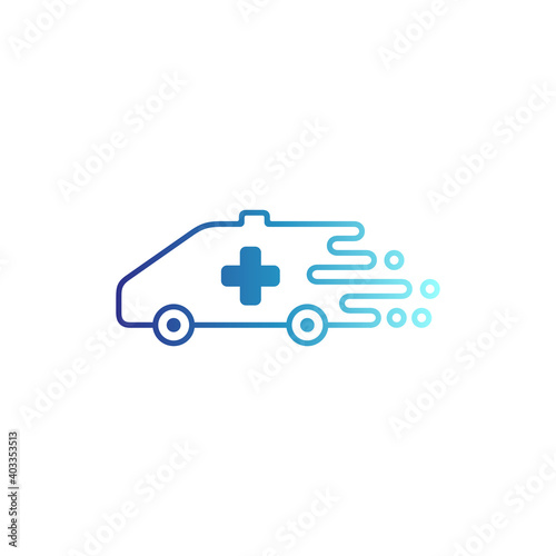 Fast ambulance logo template with line concept