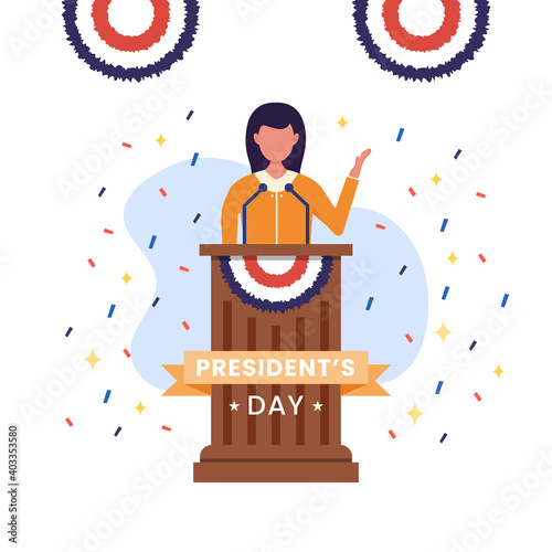 United states of america, president's day concept