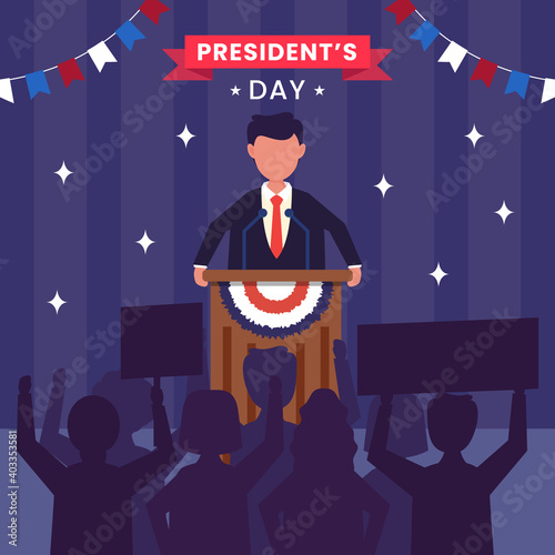 United states of america, president's day concept