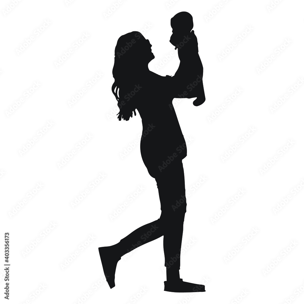 Mother and Baby silhouette