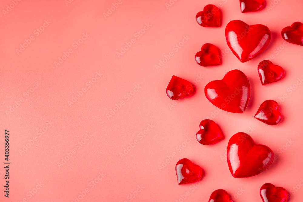 Greeting card with red heart on pink background. Valentines day concept background Greeting card with red heart on pink background. Valentines day concept background