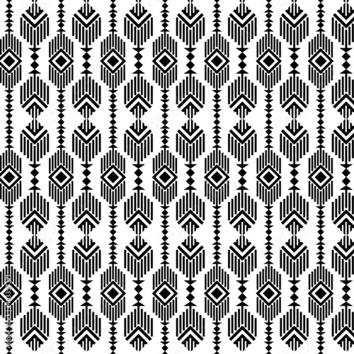Seamless decorative geometric pattern. ethnic endless background with ornamental decorative elements with traditional etnic motives, tribal geometric figures. Print for wrapping, background