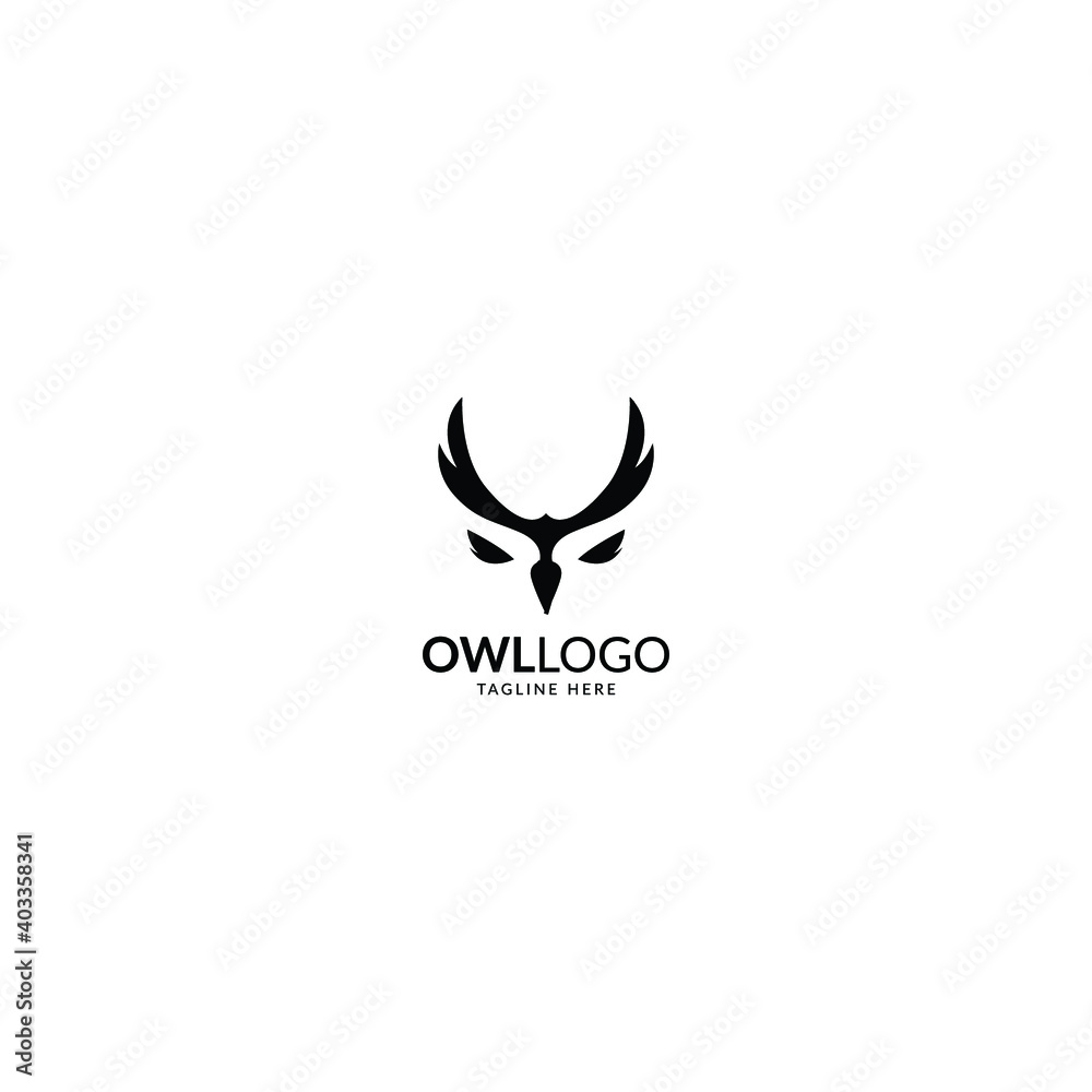 Fototapeta premium owl monogram logo icon design with simple modern style