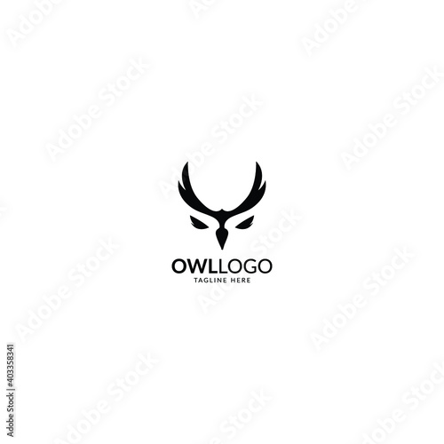 owl monogram logo icon design with simple modern style