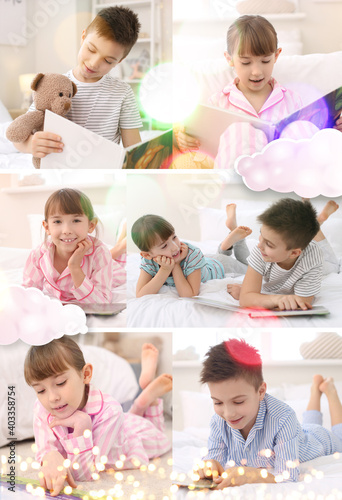 Collage of photos with litt...