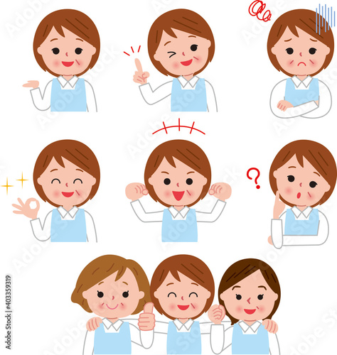 シニア女性デイサービスポーズ色々