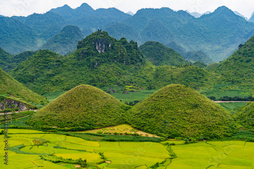 Quan Ba Twin Mountains in Ha Giang, Vietnam. photo