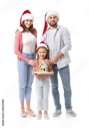 Happy family with gingerbre...