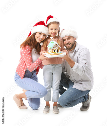 Happy family with gingerbre...