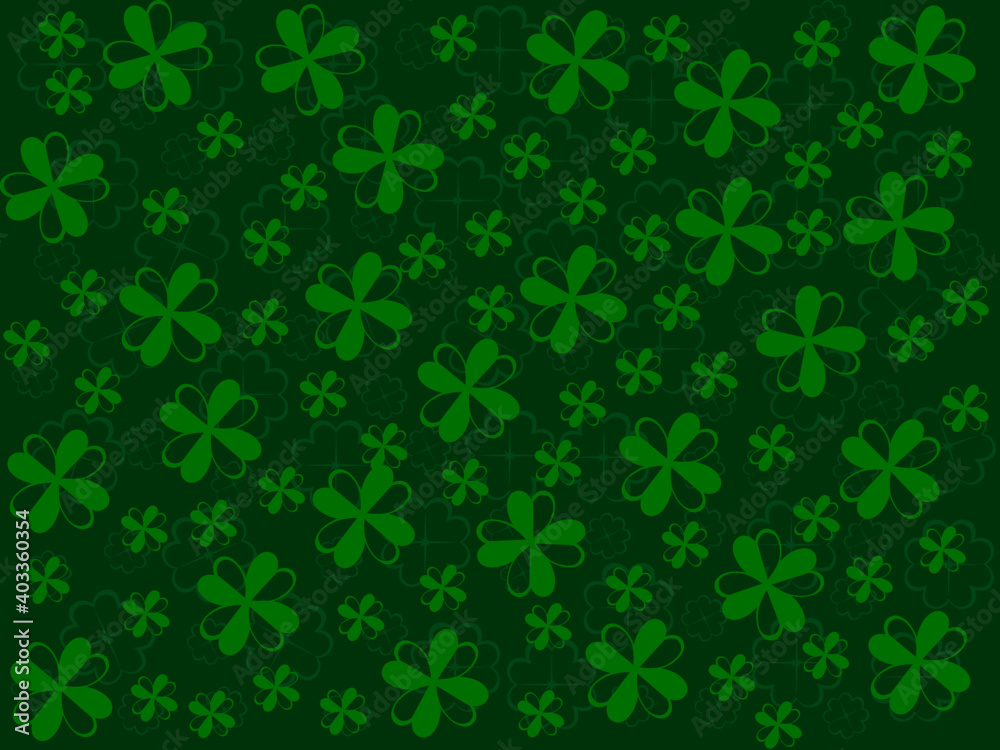Clover leaves background. Suitable for Saint Patrick Day. nature concept. Vector