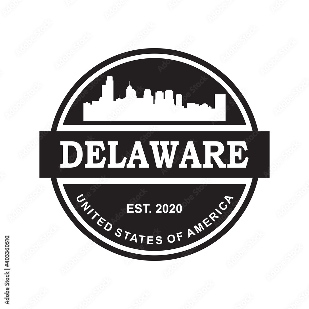 delaware skyline silhouette vector logo delaware skyline silhouette vector logo